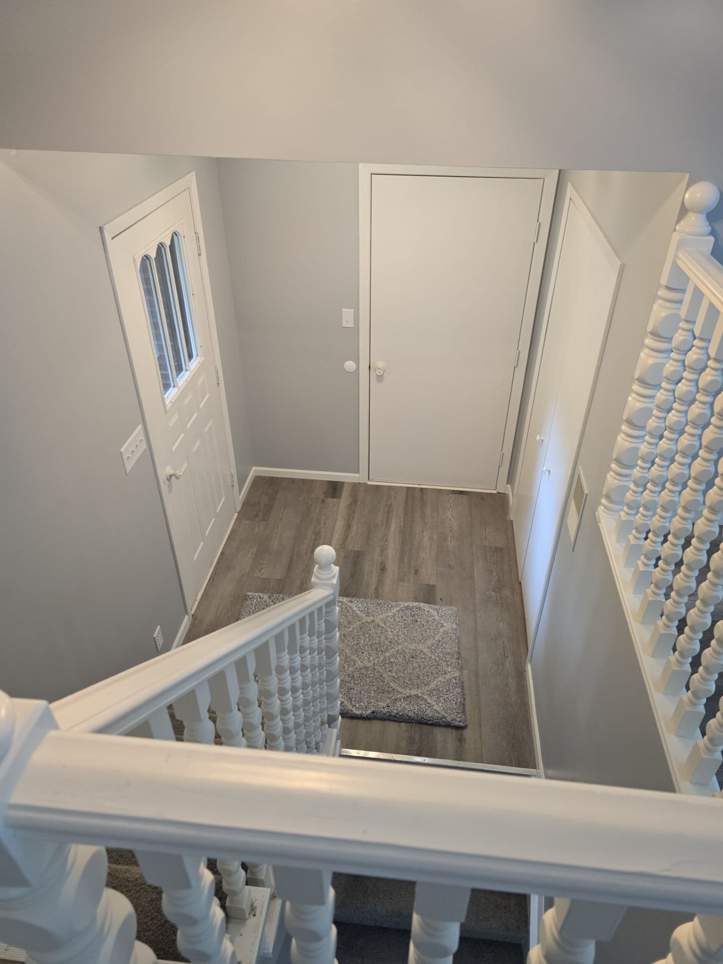 Stairway walls and trim in Chesterton, IN after repainting